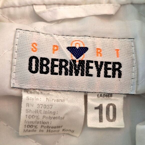 Vintage Womens OBERMEYER Sport Ski Jacket Nirvana Size 10 White Hong Kong - Picture 14 of 16